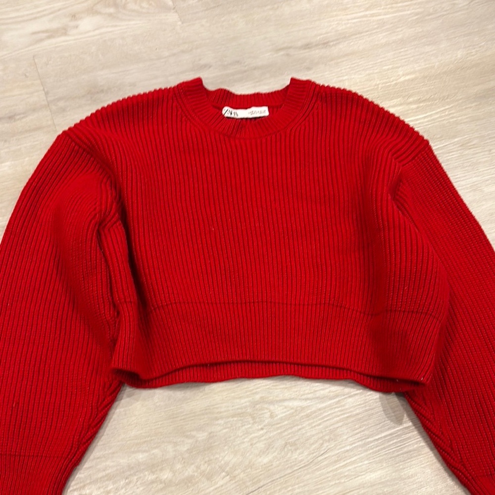 Red Cropped Sweater
